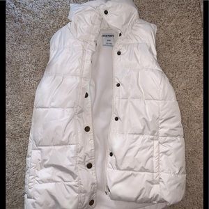 white feather puffer vest